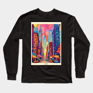 fauvism art of new york city usa 4 Long Sleeve T-Shirt